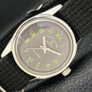 Vintage 1977 Favre Leuba Manual Mens Silver Watch W/Nato Strap